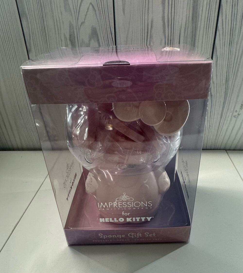 Impressions Hello Kitty Sponge Holder Container Set 12 Sponges